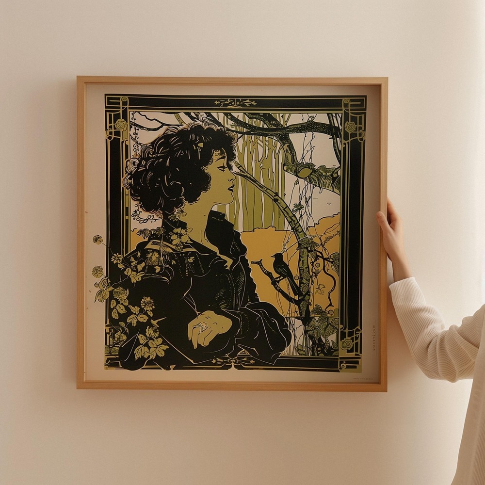 Classical Art Nouveau Woman Poster - Aesthetic Beauty And Nature Wall Art